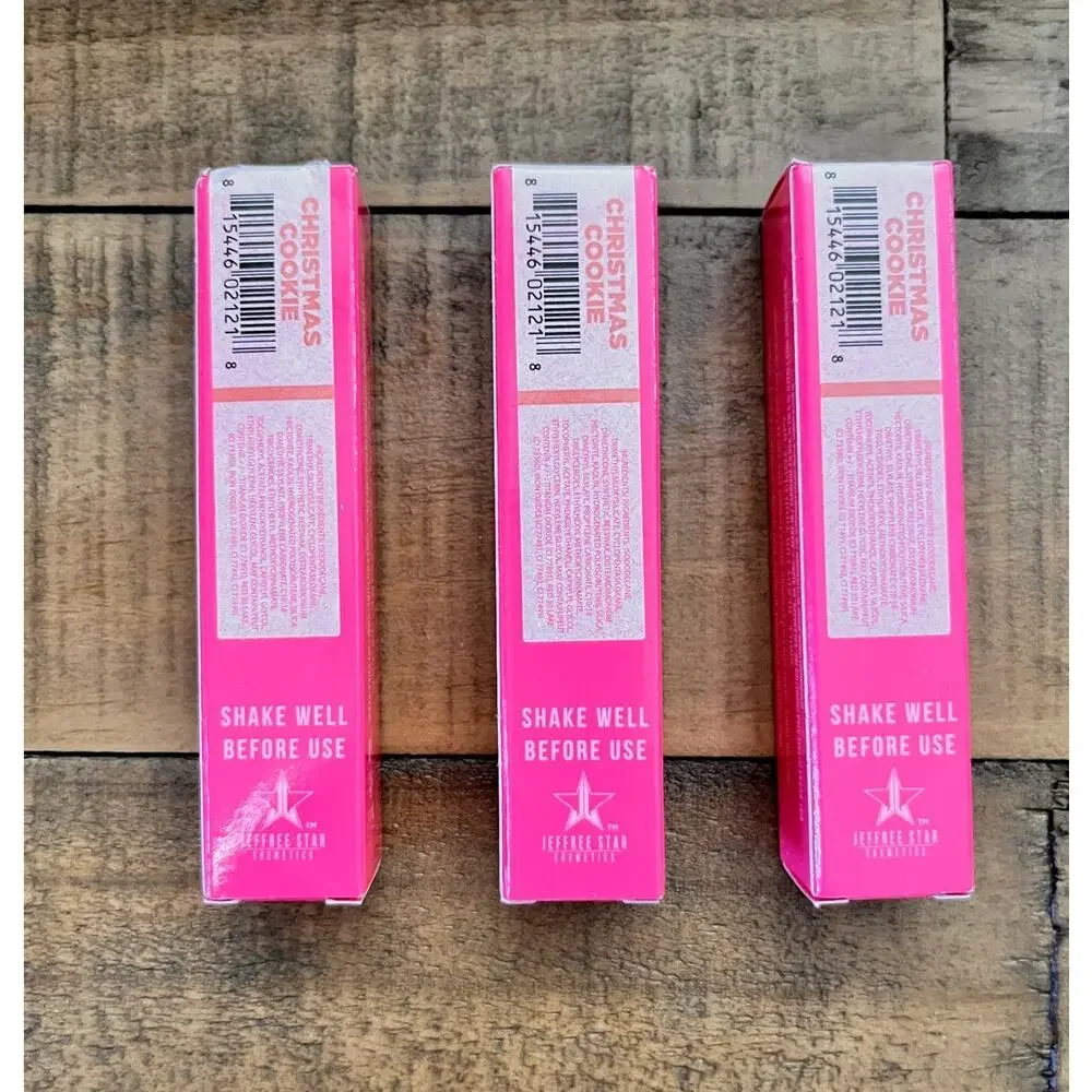 JEFFREE STAR Velour Liquid Lipstick in Christmas Cookie (peach/nude) 3-PACK NEW